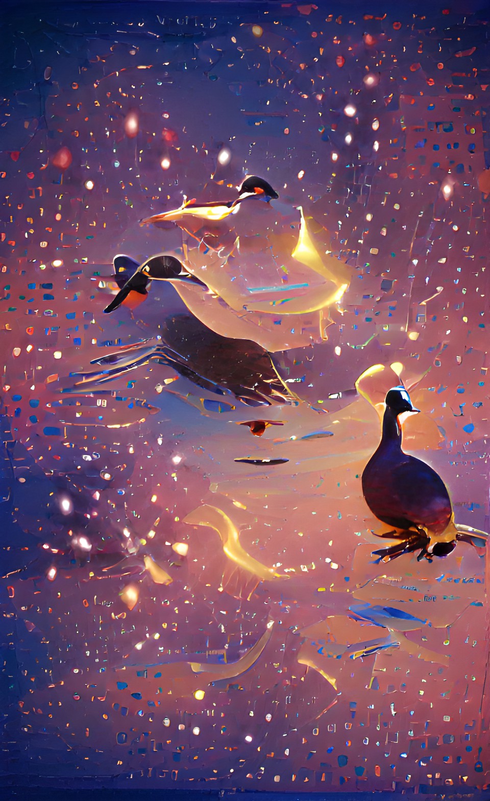 small goose floating in stars preview