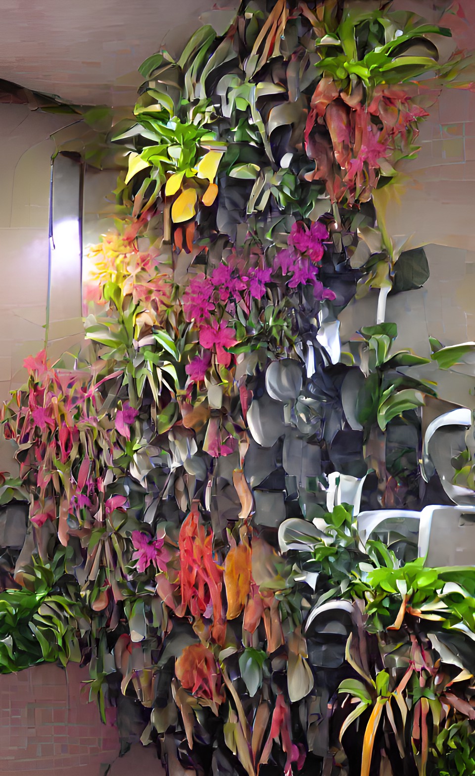 all the different types of plant crowded every inch of the wall with every color imaginable preview