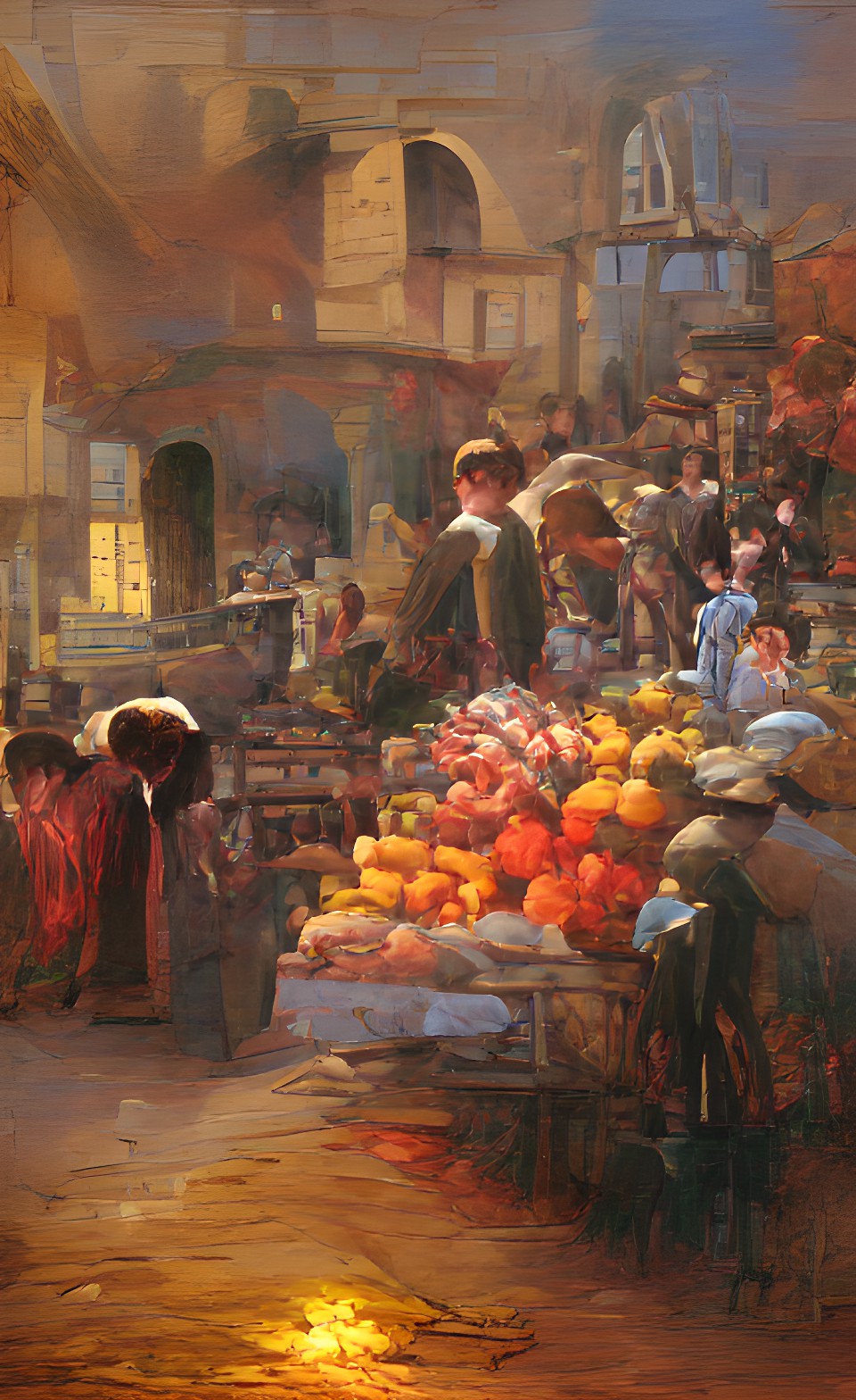 Barjac - saturday market in barjac,￼ in the south of france, sunlight glistening preview