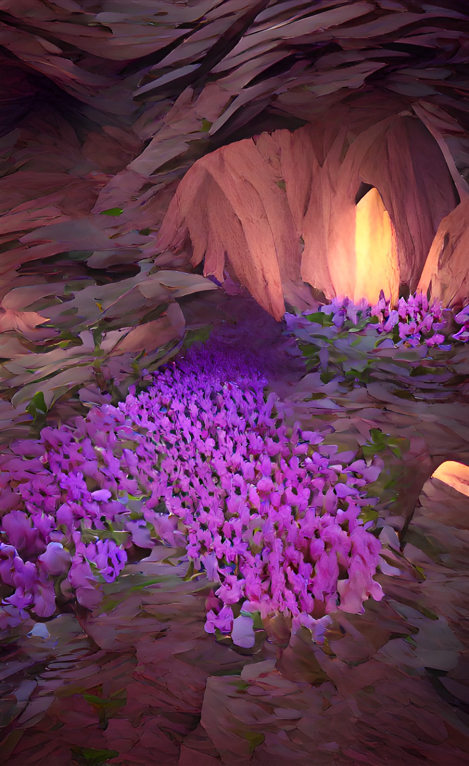 flower patch in glowing cave preview