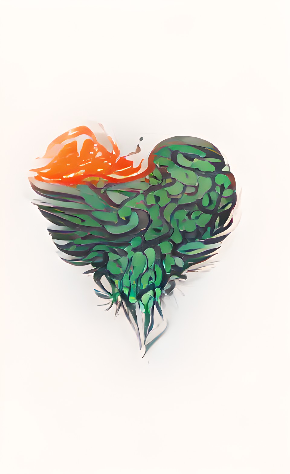 green white eagle | fiery heart | orange roots | high quality preview