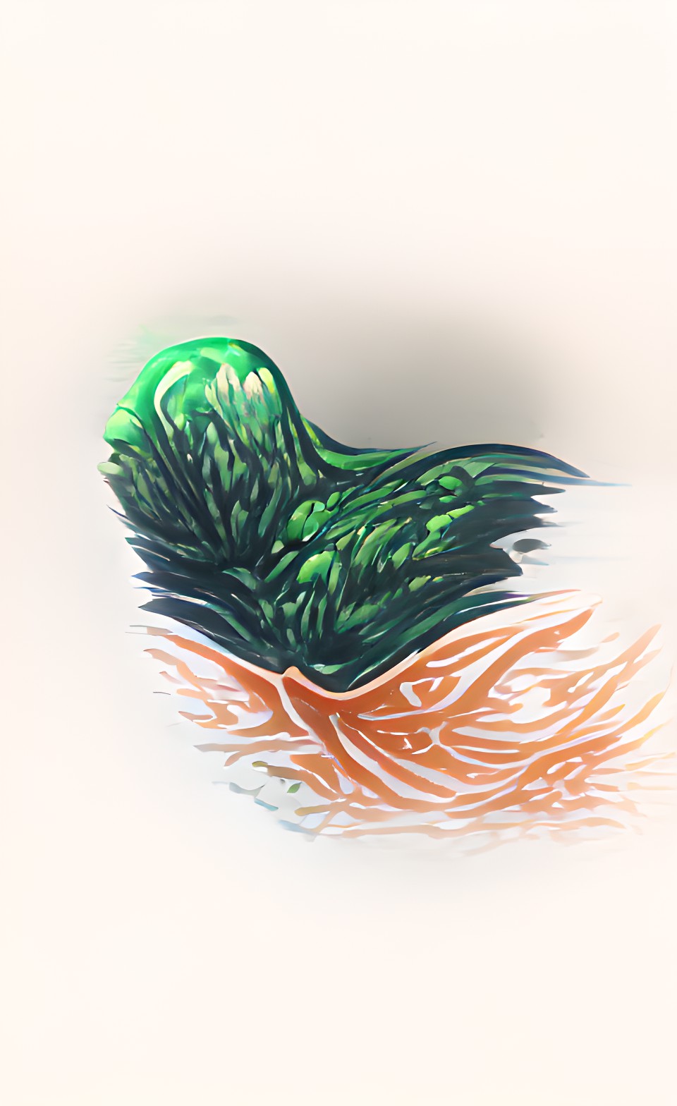 green white eagle | orange roots | high quality preview