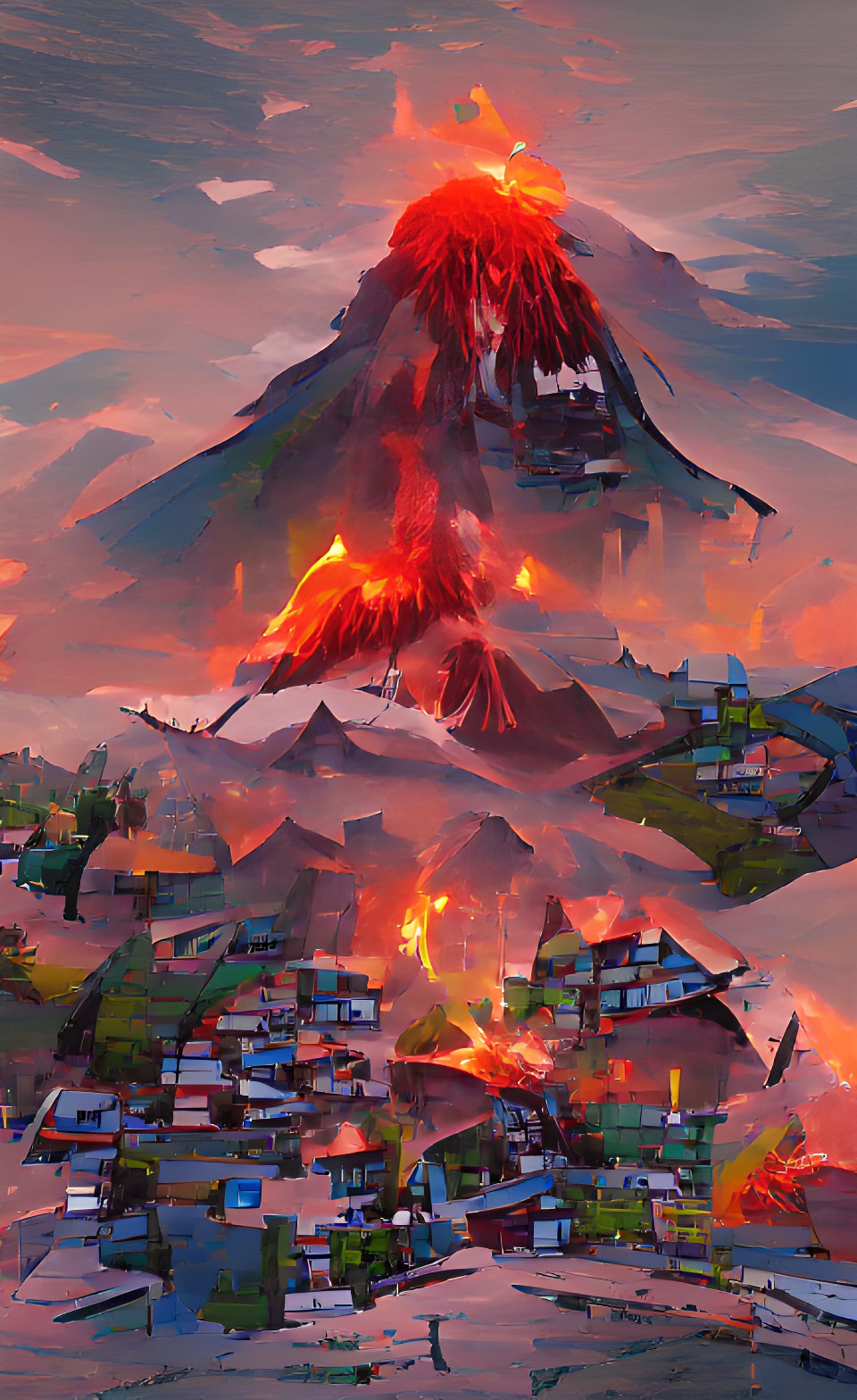 erupting volcano destroys hidden mountain village preview