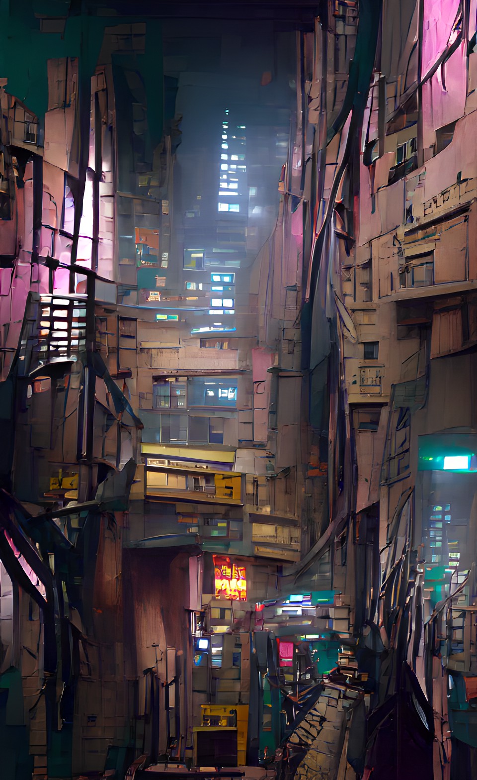 hidden alleyways in cyberpunk city preview