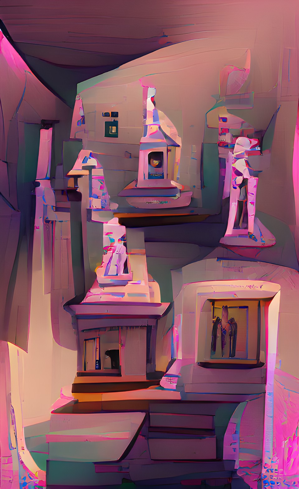 liminal space mansion full of statues preview