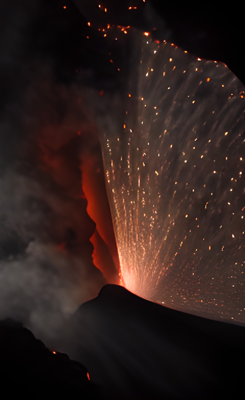 🌋 - sparkling diamonds, erupting from volcano, lava sumatra, cinematic lighting￼ preview