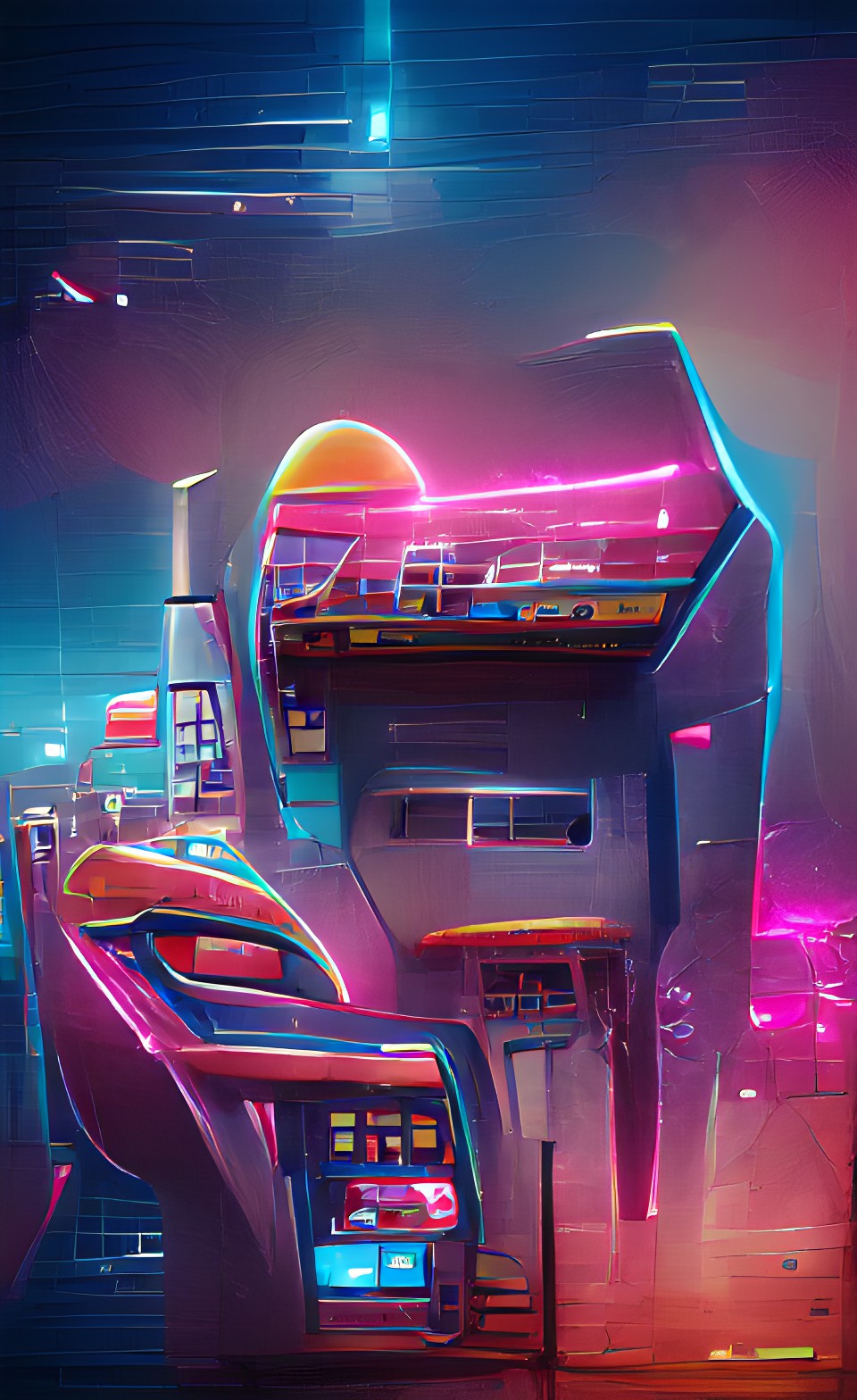 retro-futuristic arcade preview