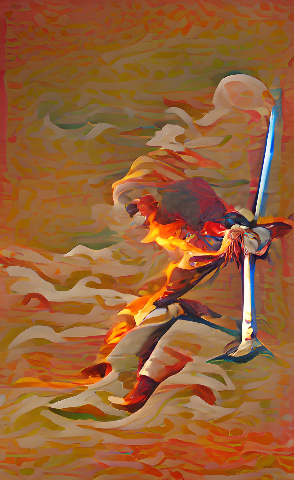 wind above, fire below, man, sword preview