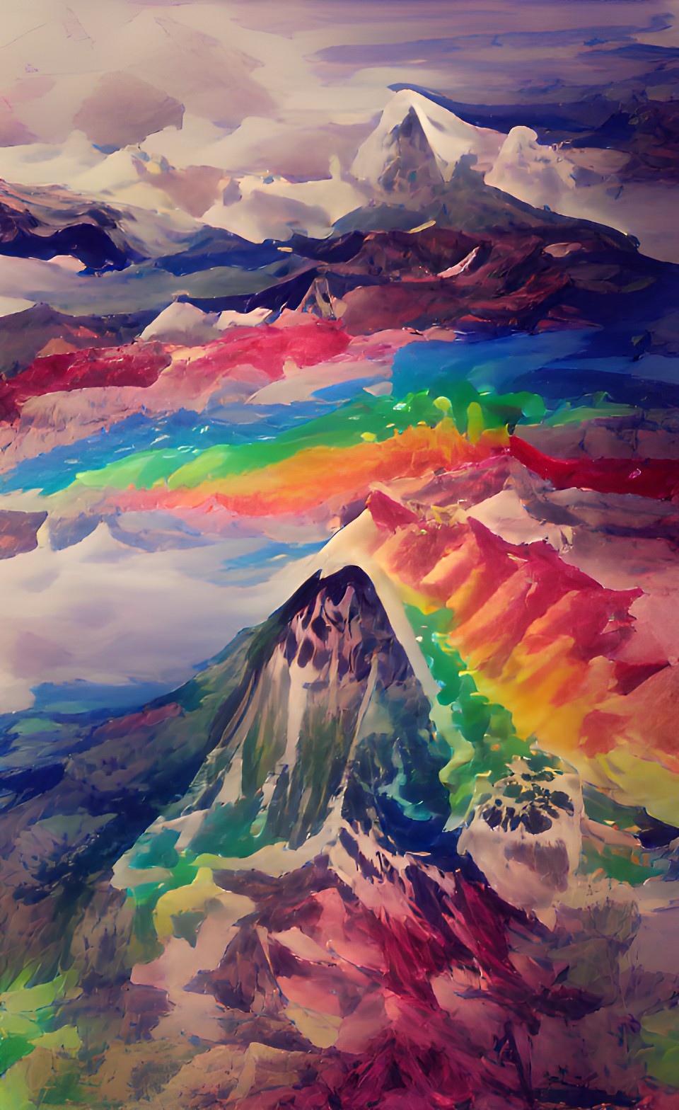 mountain above, earth below, happiness, rainbow preview