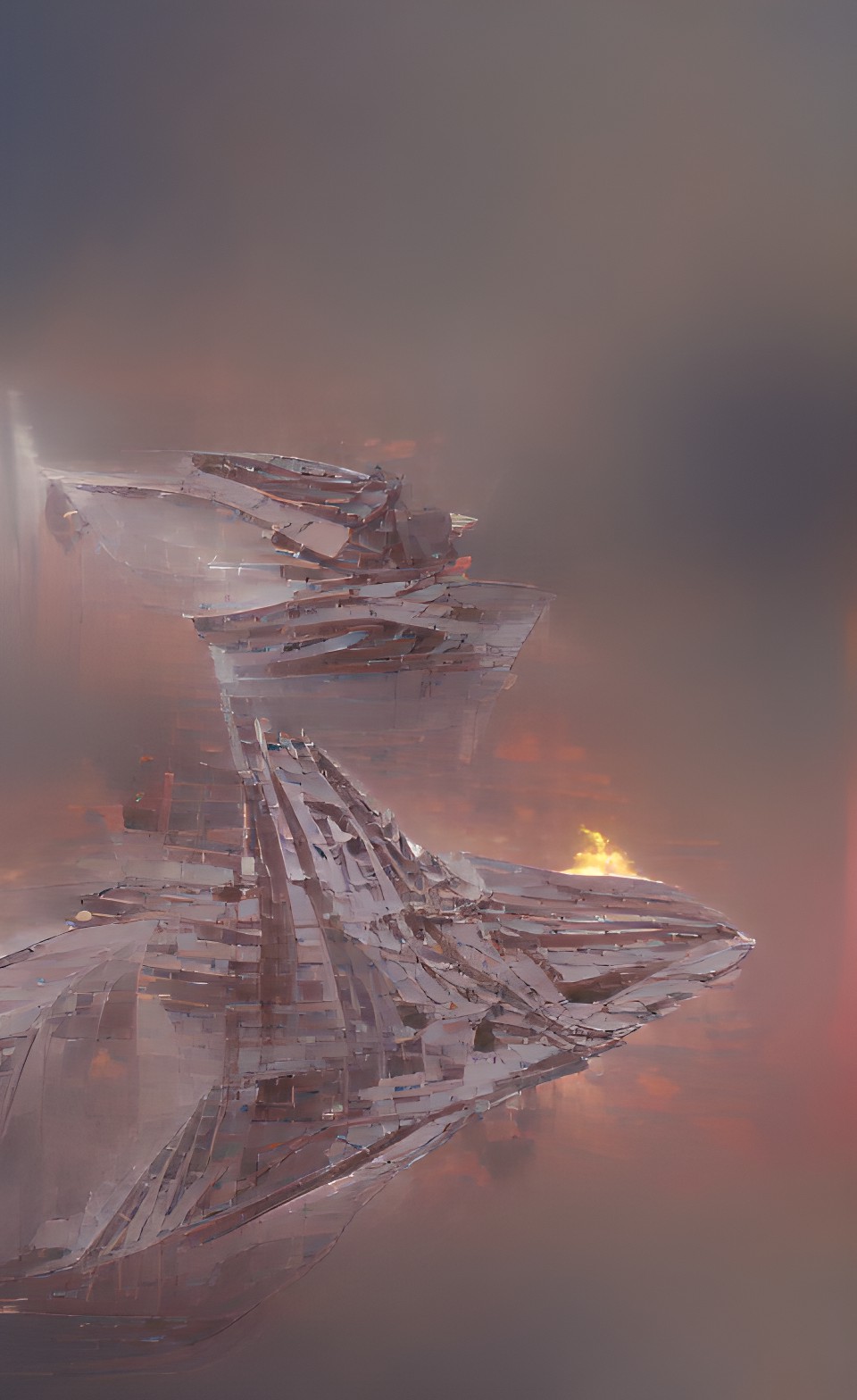 imperial star destroyer of grey metal crashing and burning into ice planet space preview