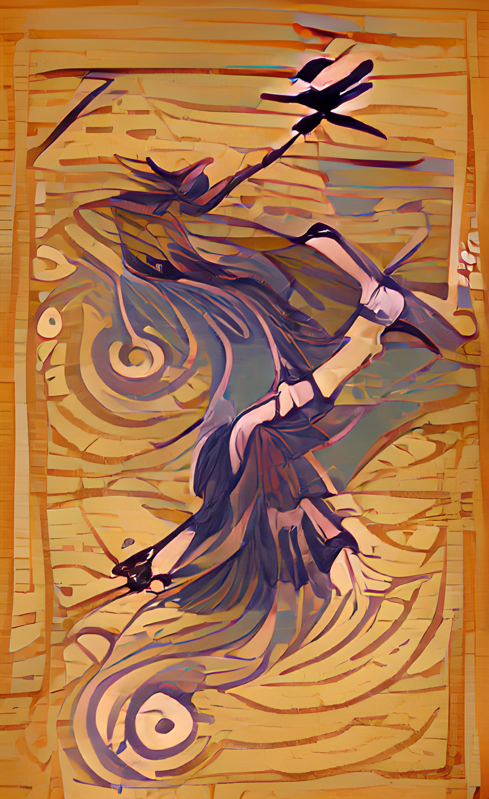 tarot card style picture of wind preview