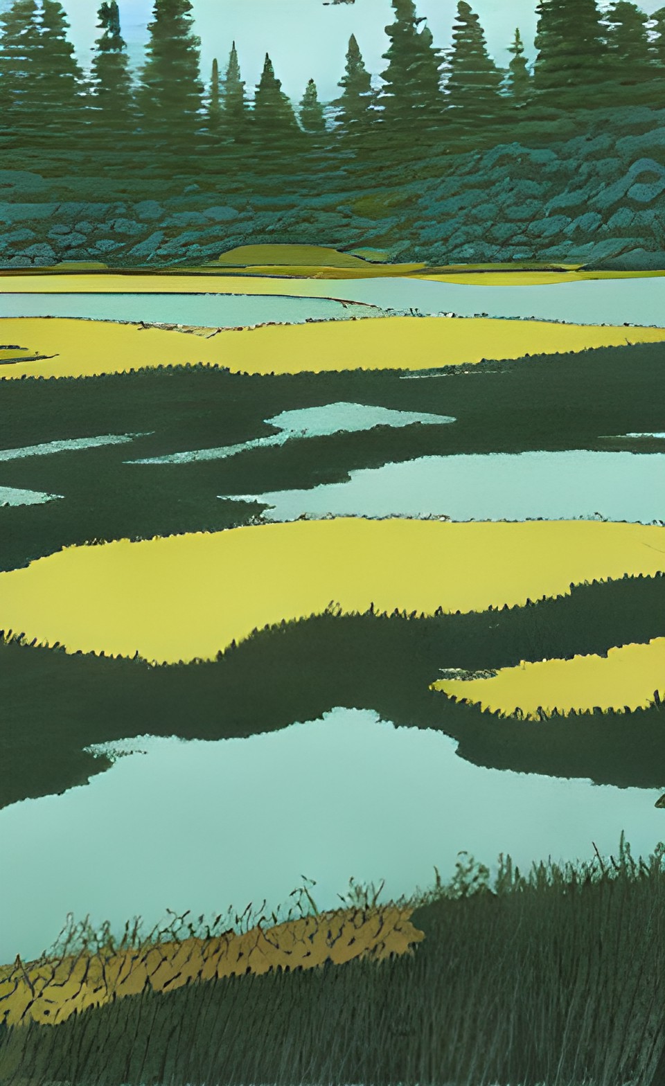 valley, marsh, lake tarot card style preview