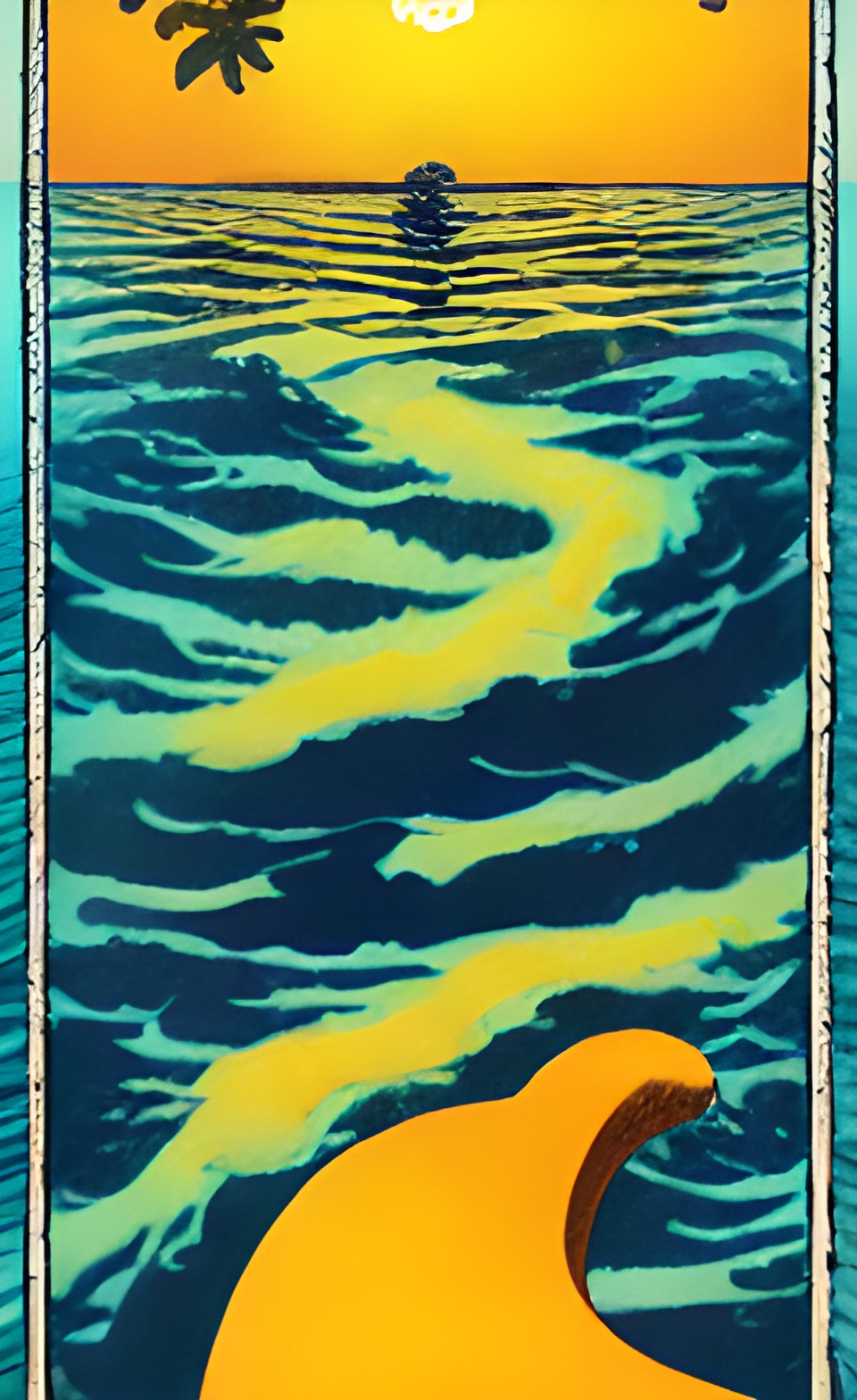 water river sea ocean tarot card style preview