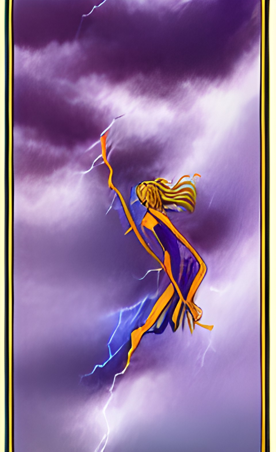 thunder lightning storm, tarot card style preview