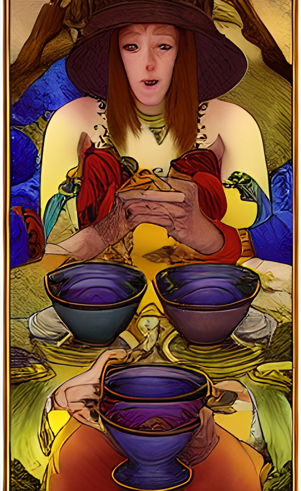 bowls catching riches tarot card style preview