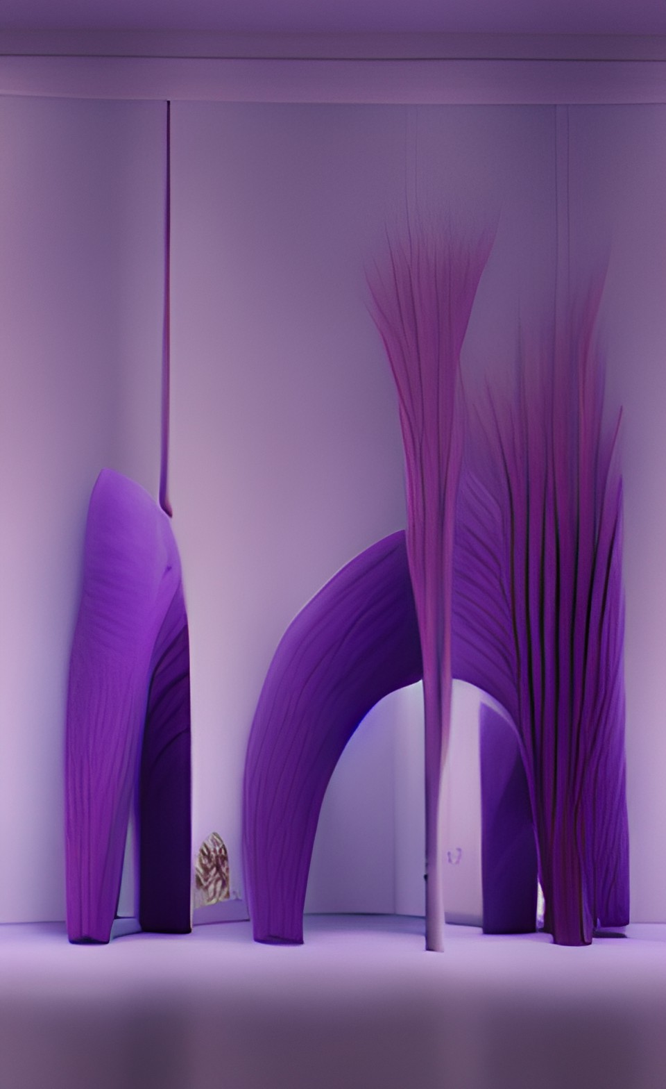 museum exhibit of purple things from nature and art preview