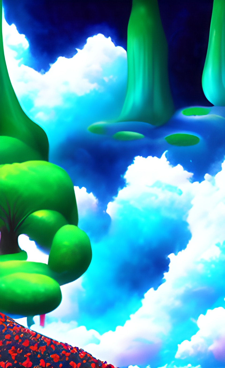 emerald trees and ruby flowers and sapphire sky preview