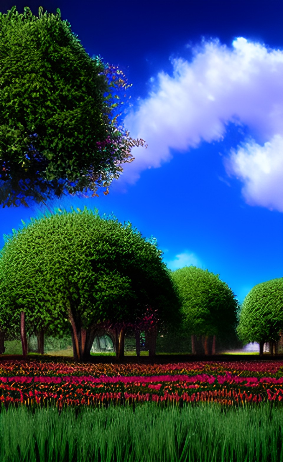 emerald trees and ruby flowers and sapphire sky preview