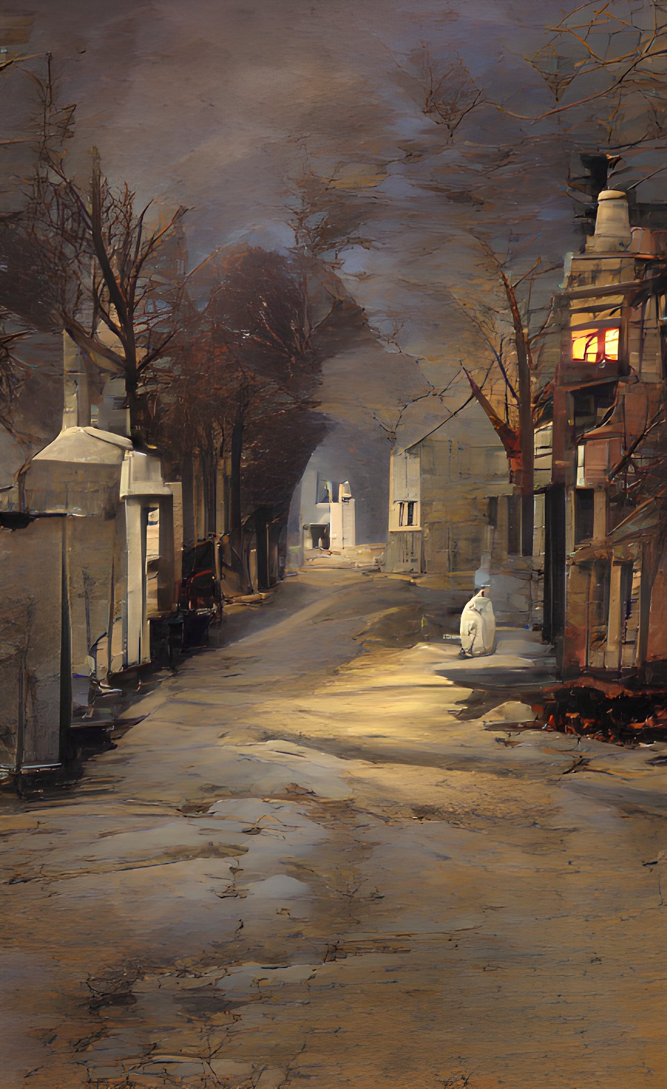 an almost empty street with an aura of ghostly sorrow preview