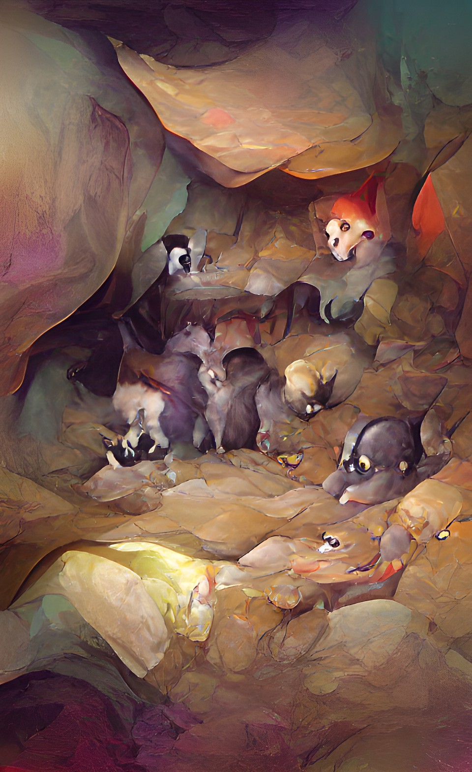 thseveral species of small furry animals gathered together in a cave preview