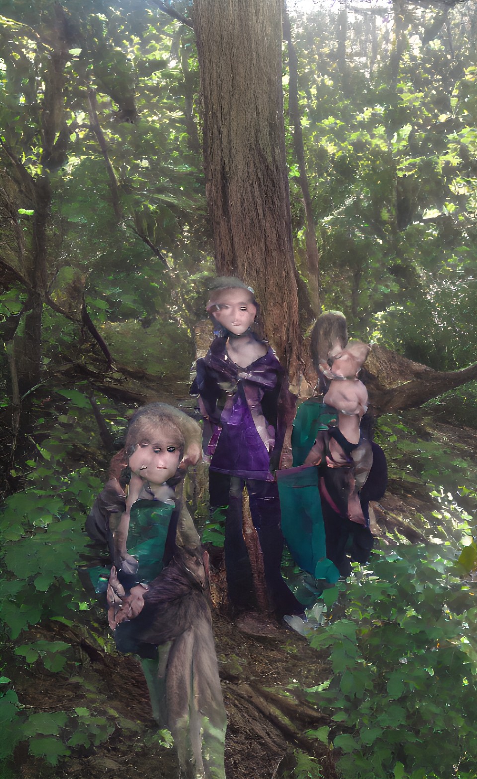 four elven children, deep in the enchanted fariy forest preview