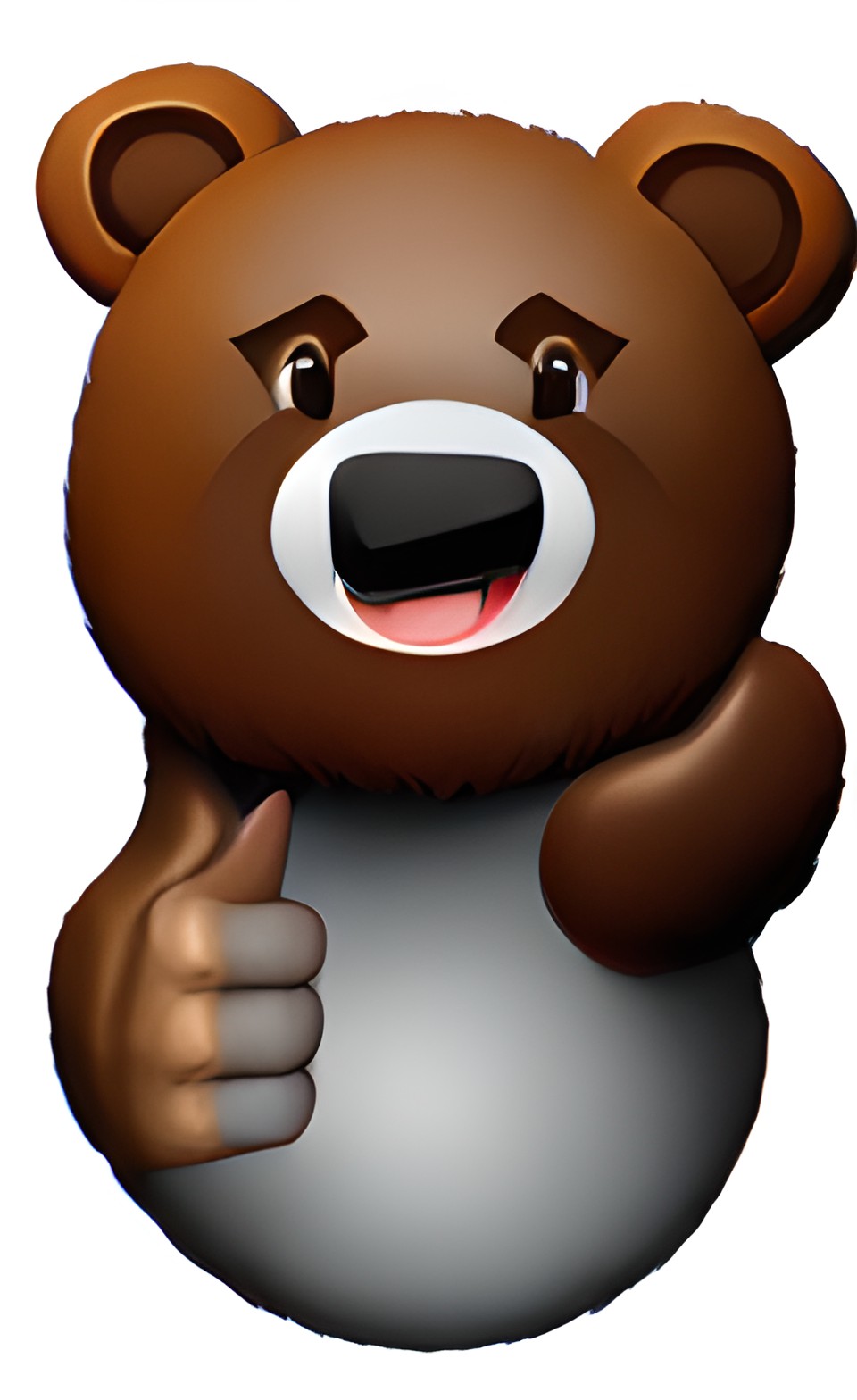 cute emoji icon of a bear giving a thumbs up preview