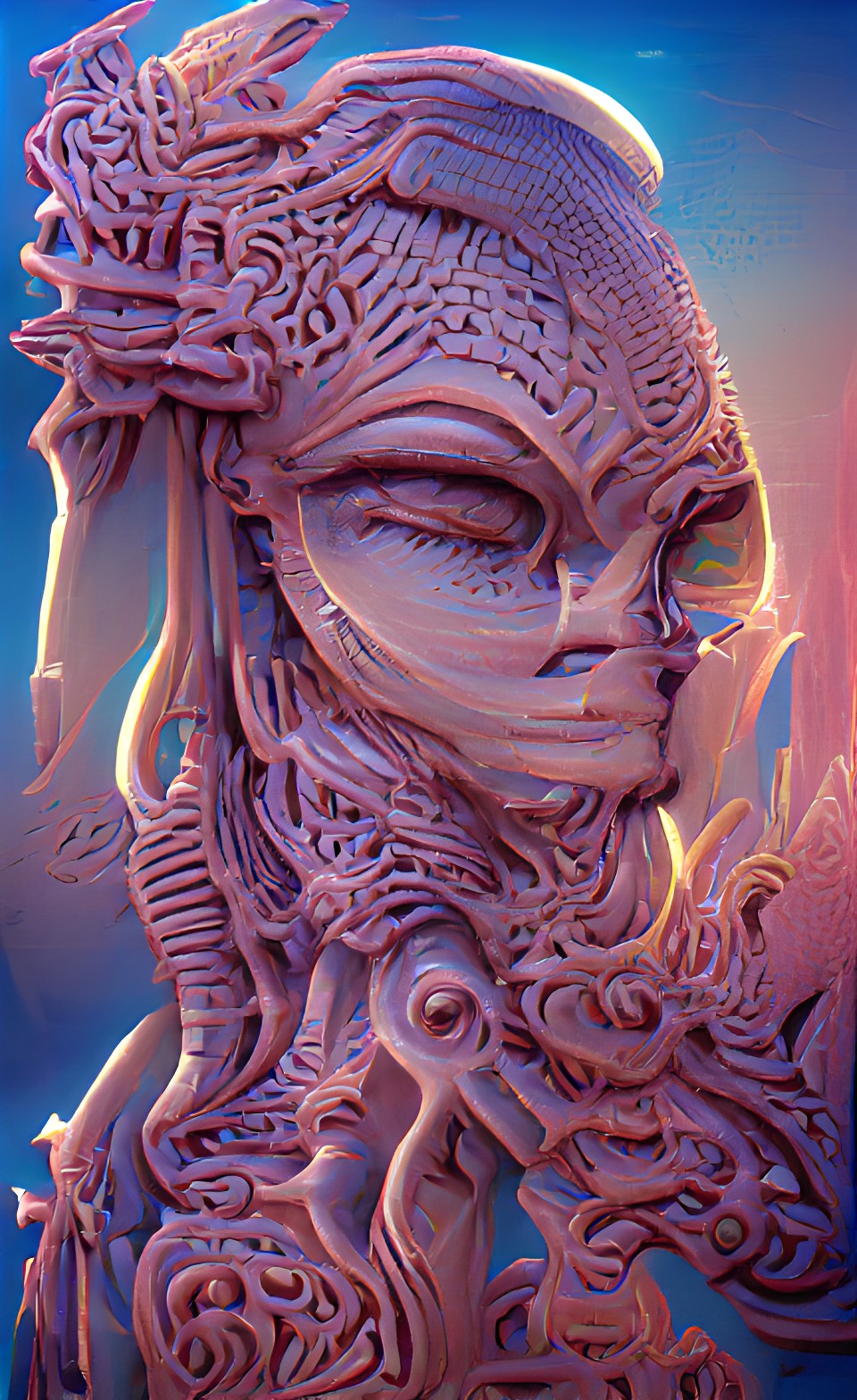 intricately carved idool of an alien goddess preview