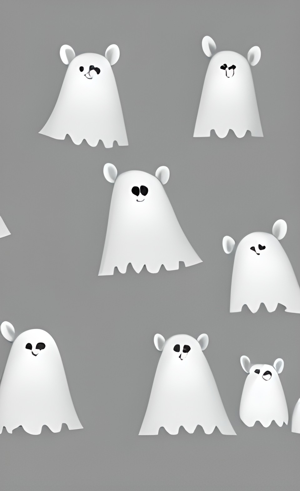 cute woodland animals and ghosts preview