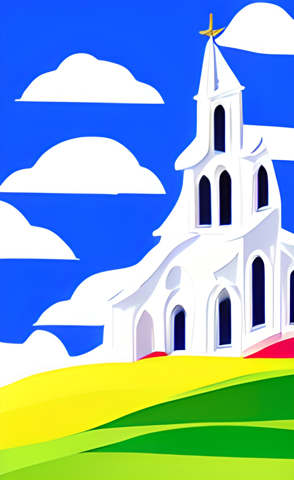 little white church rolling hills preview