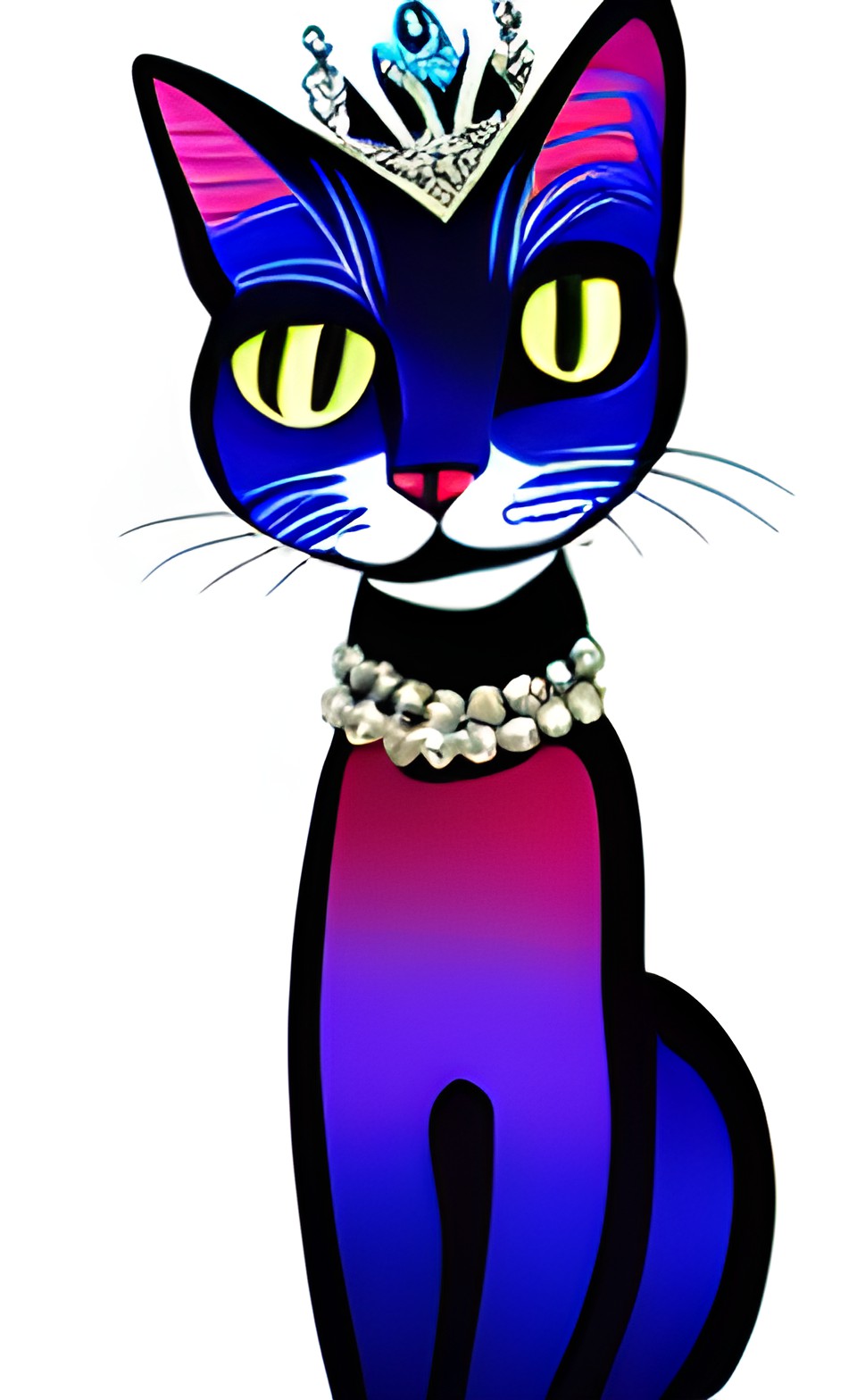 cat wearing pearl collar and tiara preview