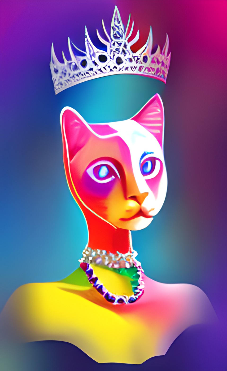 cat wearing pearl collar and tiara preview