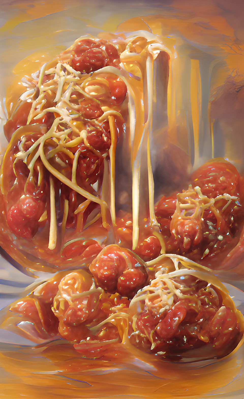 spaghetti and meatballs with tomato sauce and a sprinkle of parmesan cheese preview