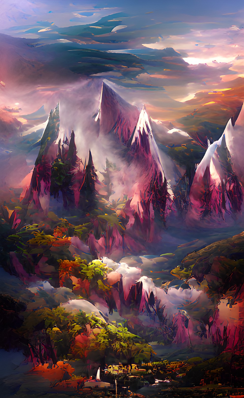 forest mountains skyline preview