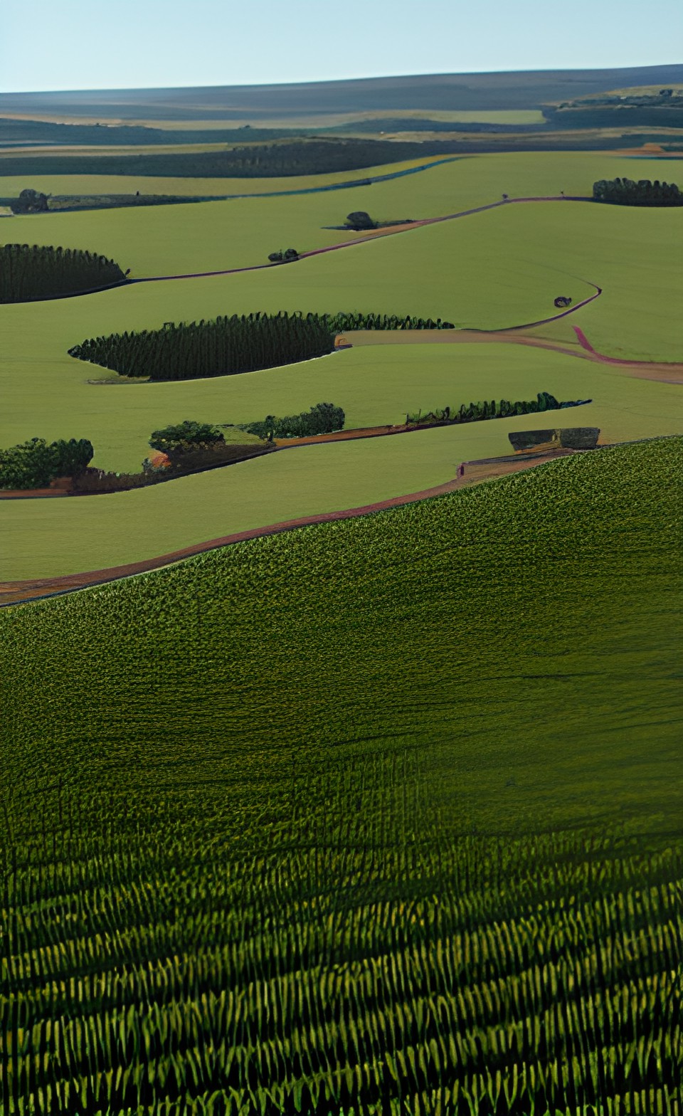 hills rolling on and on forever, rich fertile ranch land full of healthy crops and livestock preview