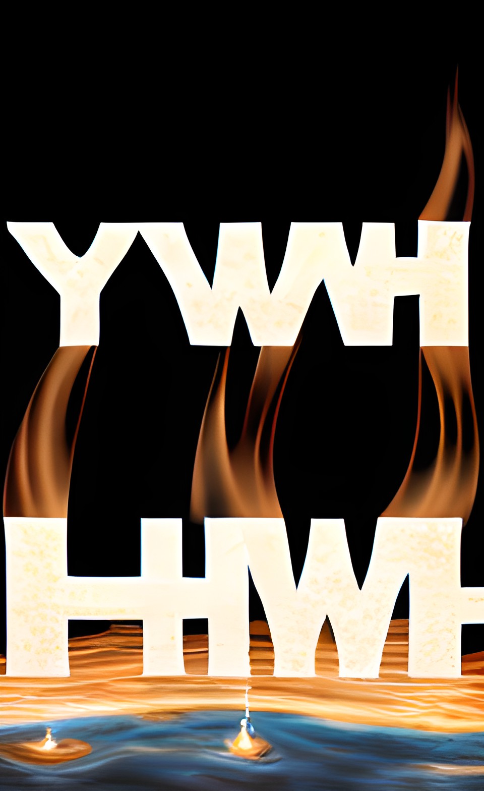 "yhwh"  four letters "yhwh"  in flaming letters "yhwh" preview