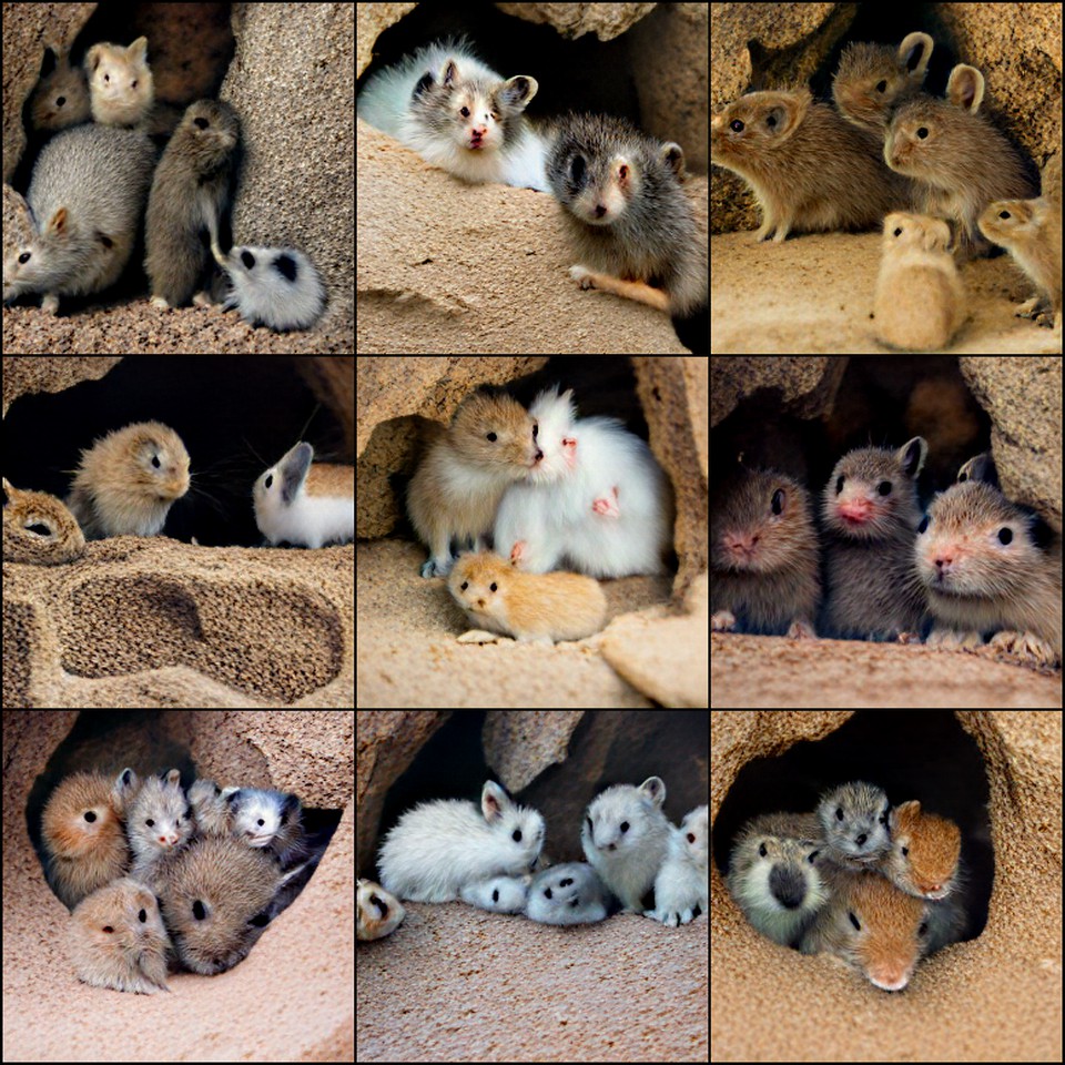 small furry animals gathered together in a cave preview