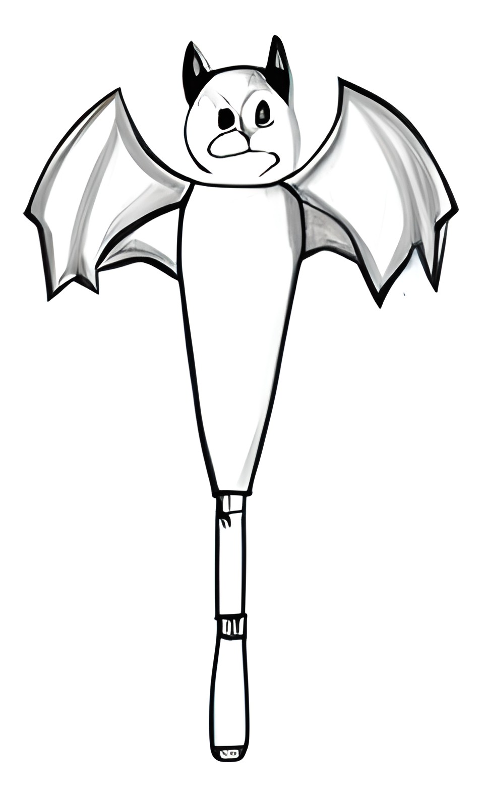 an excellent child's drawing of a cute bat (high contrast, shading) preview