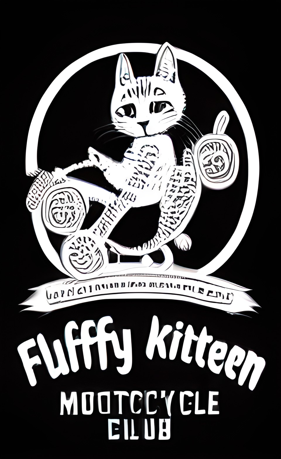 Cats Can't Spell - fluffy kitten motorcycle club insignia preview