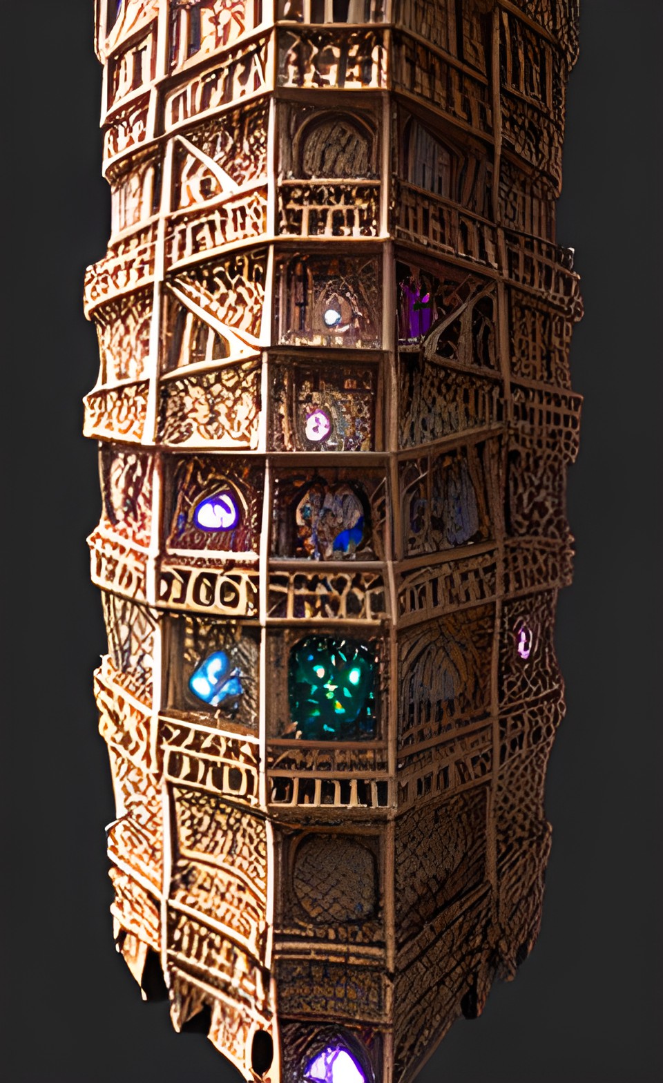 tower made of giant intricate gems preview