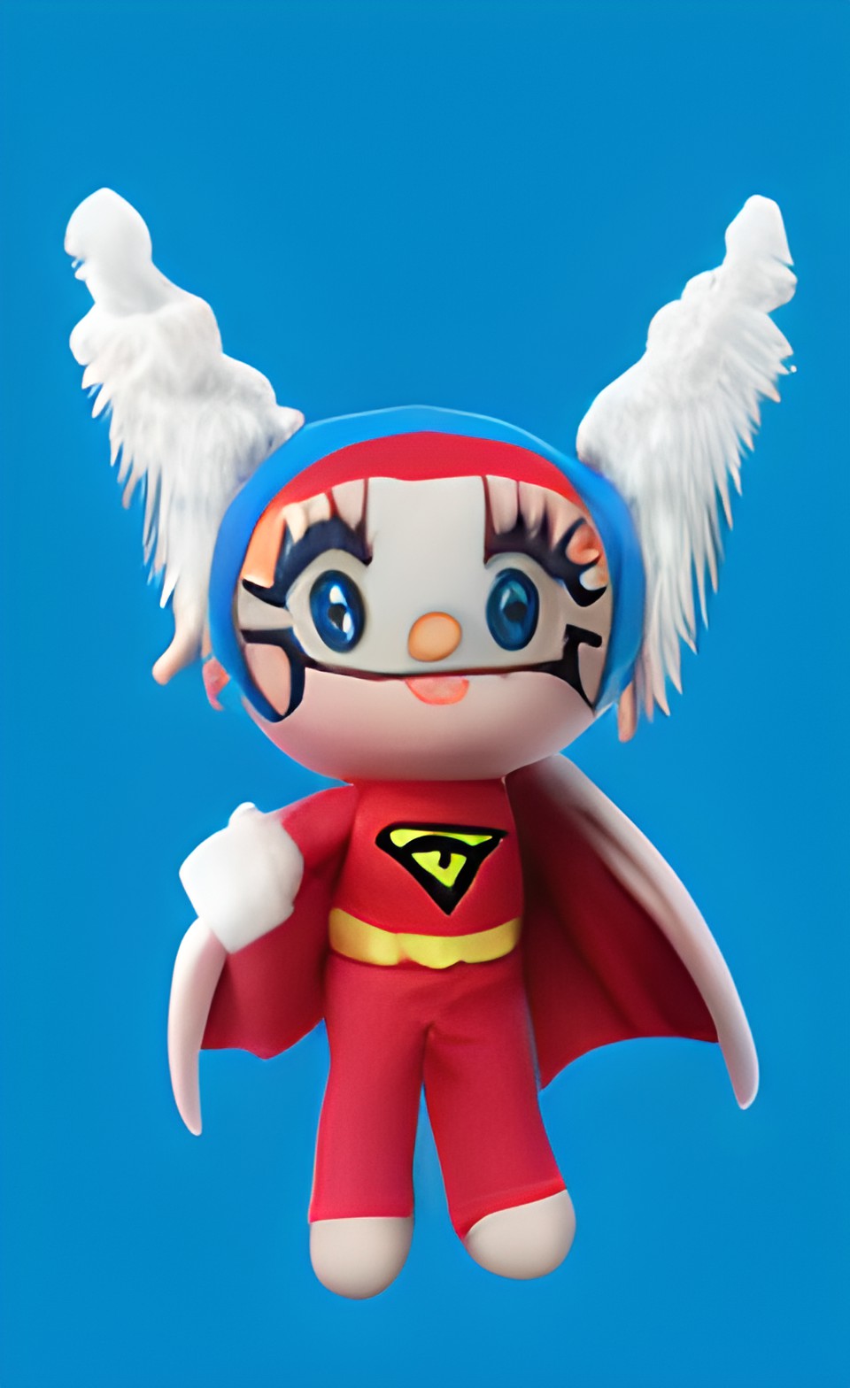 round cute nice kind "puffo" superhero, wings preview