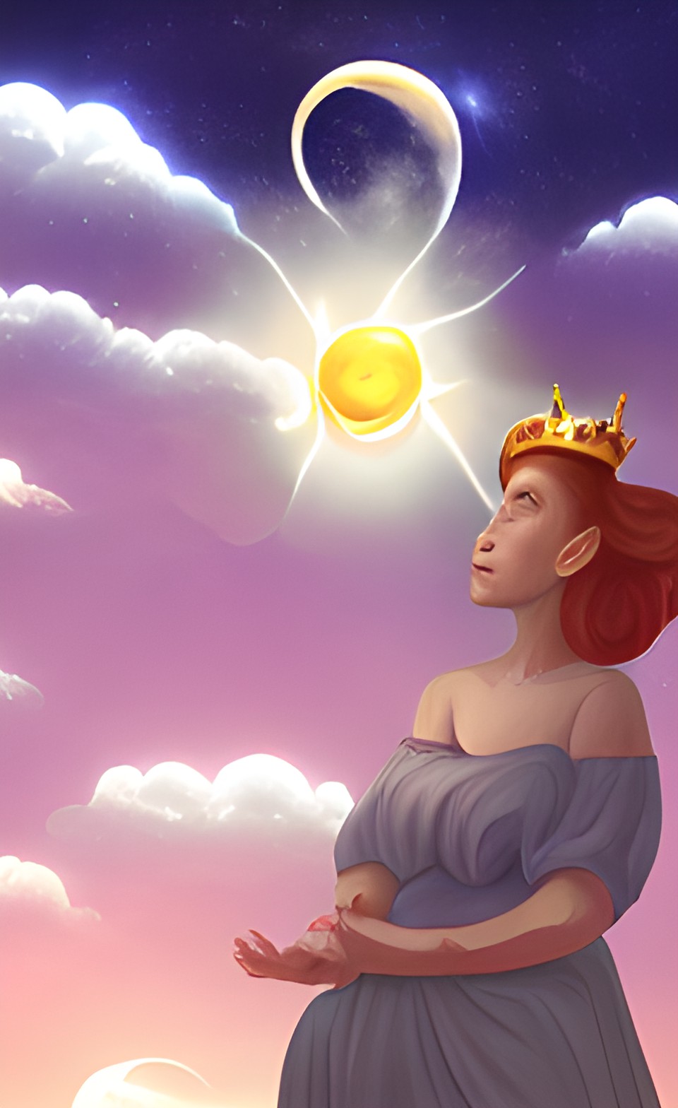 a sign in heaven, the woman clothed with the sun, with the moon under her feet, and a crown of twelve stars on her head preview