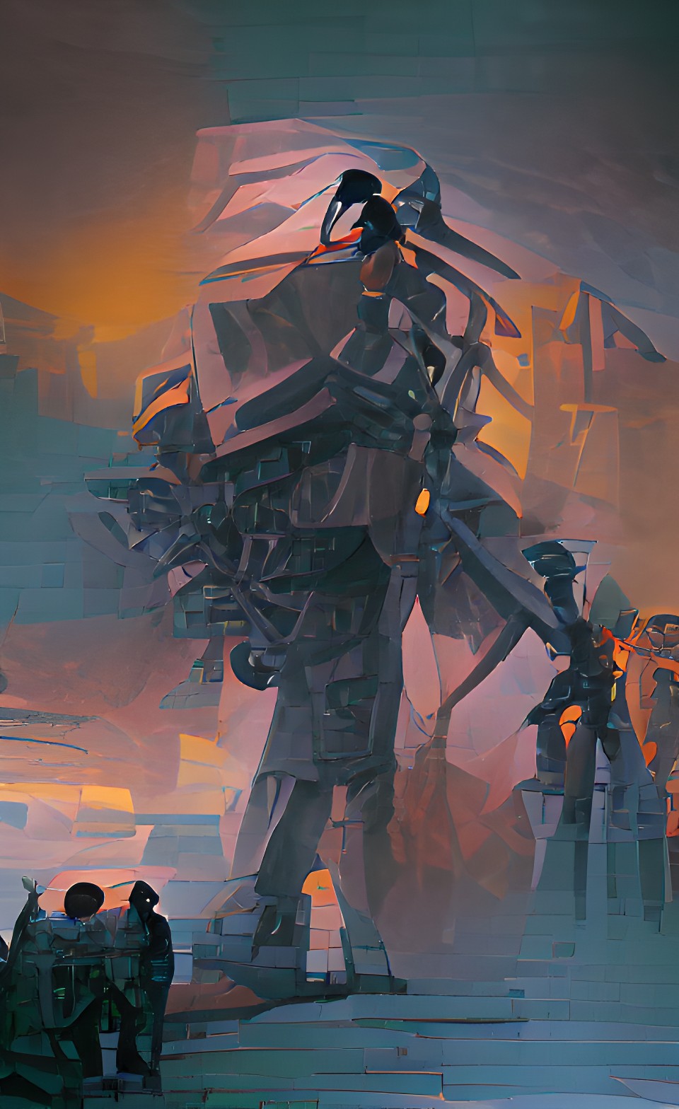 me hiding from soldiers in the shadow of a giant mech preview