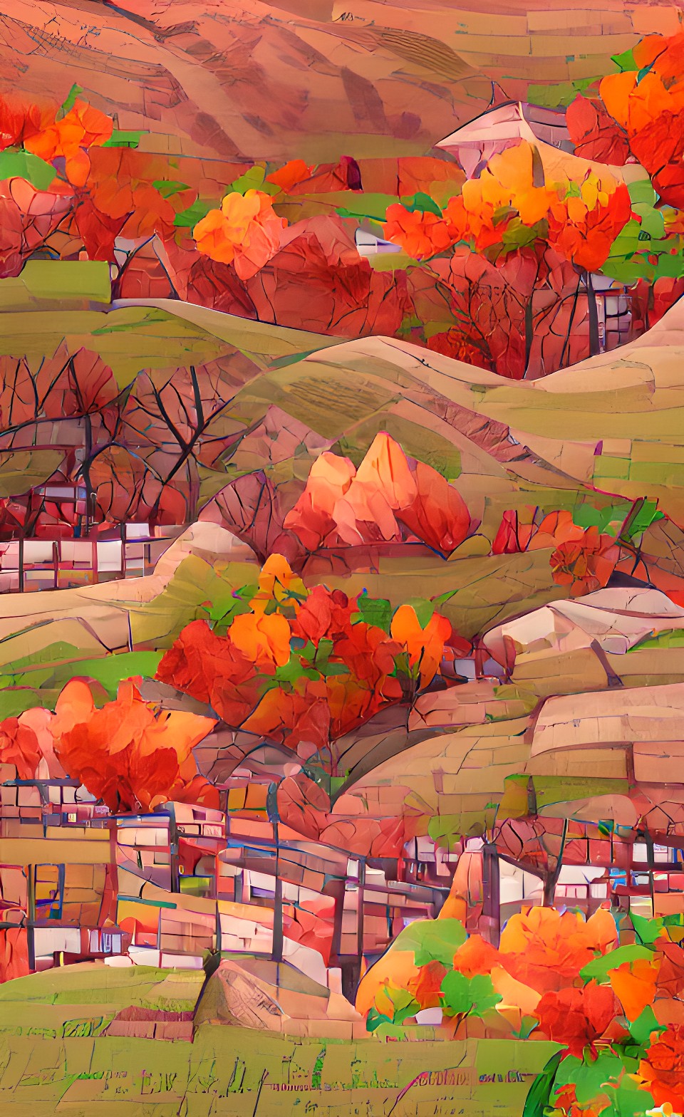 valley hills autumn illustration preview