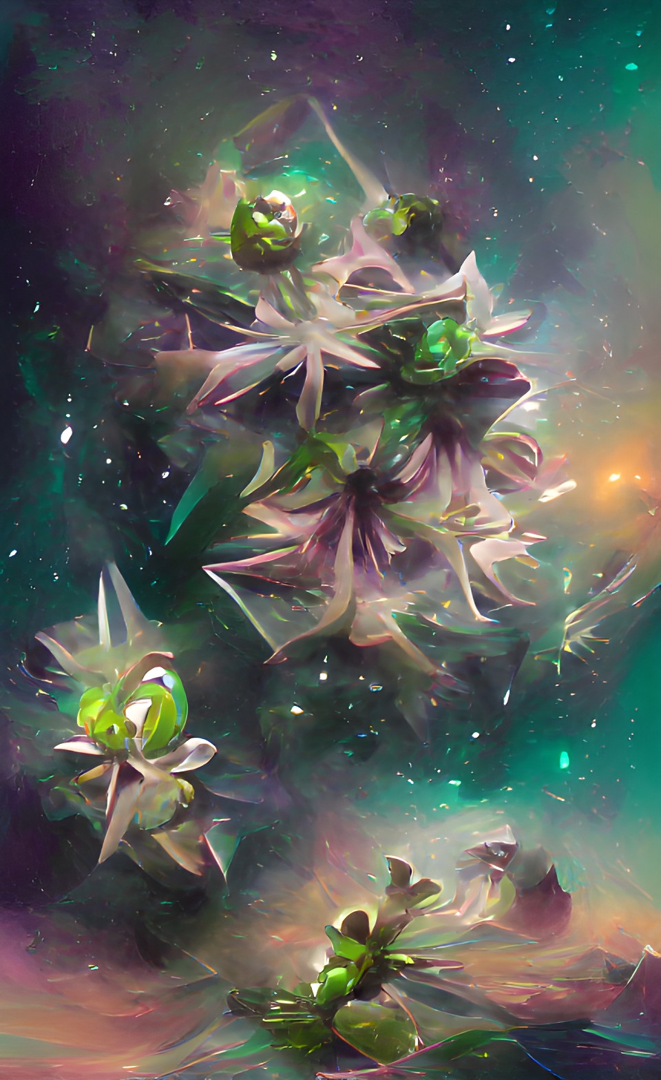 green diamond flowers preview