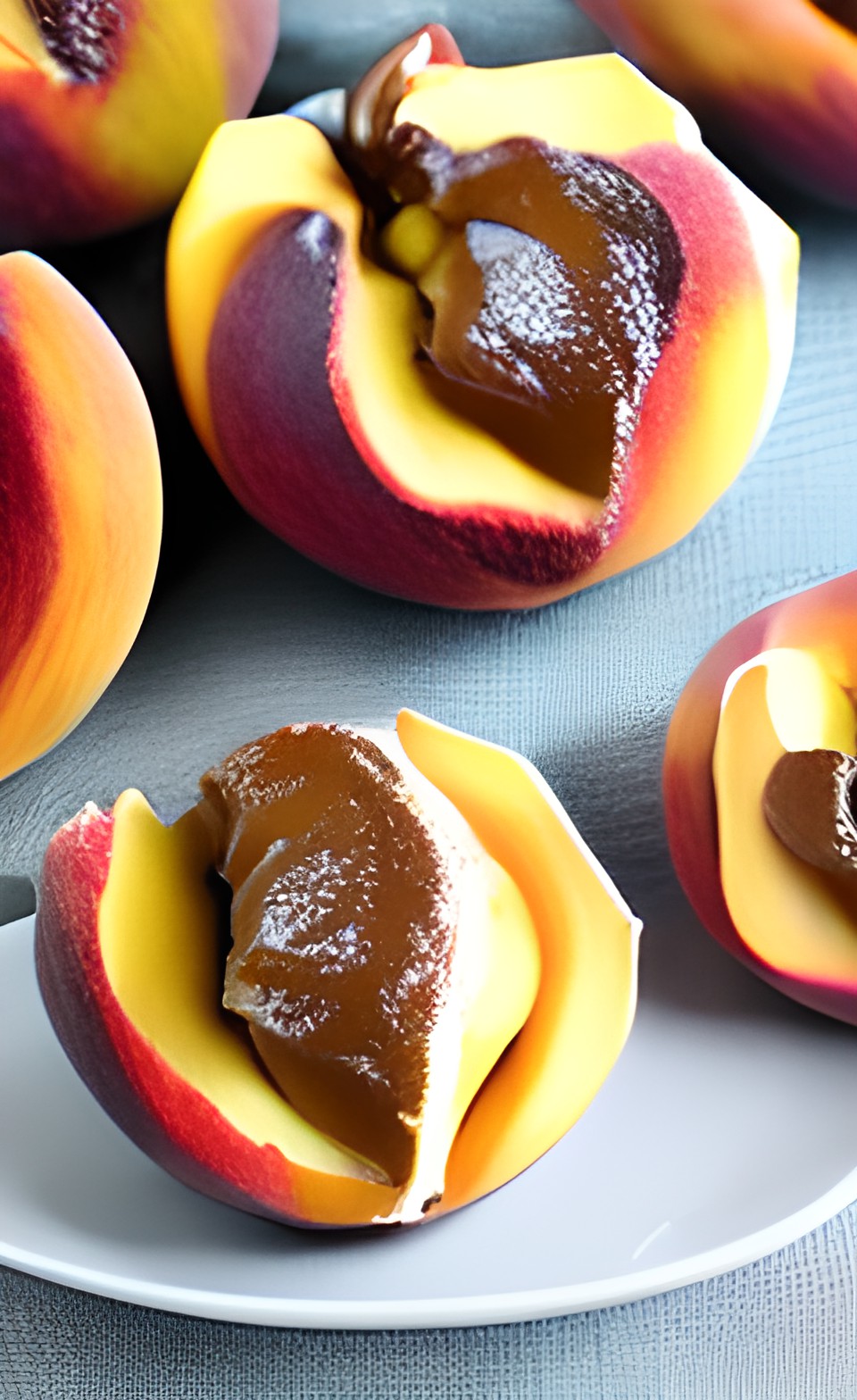 melted cream caramel peaches preview