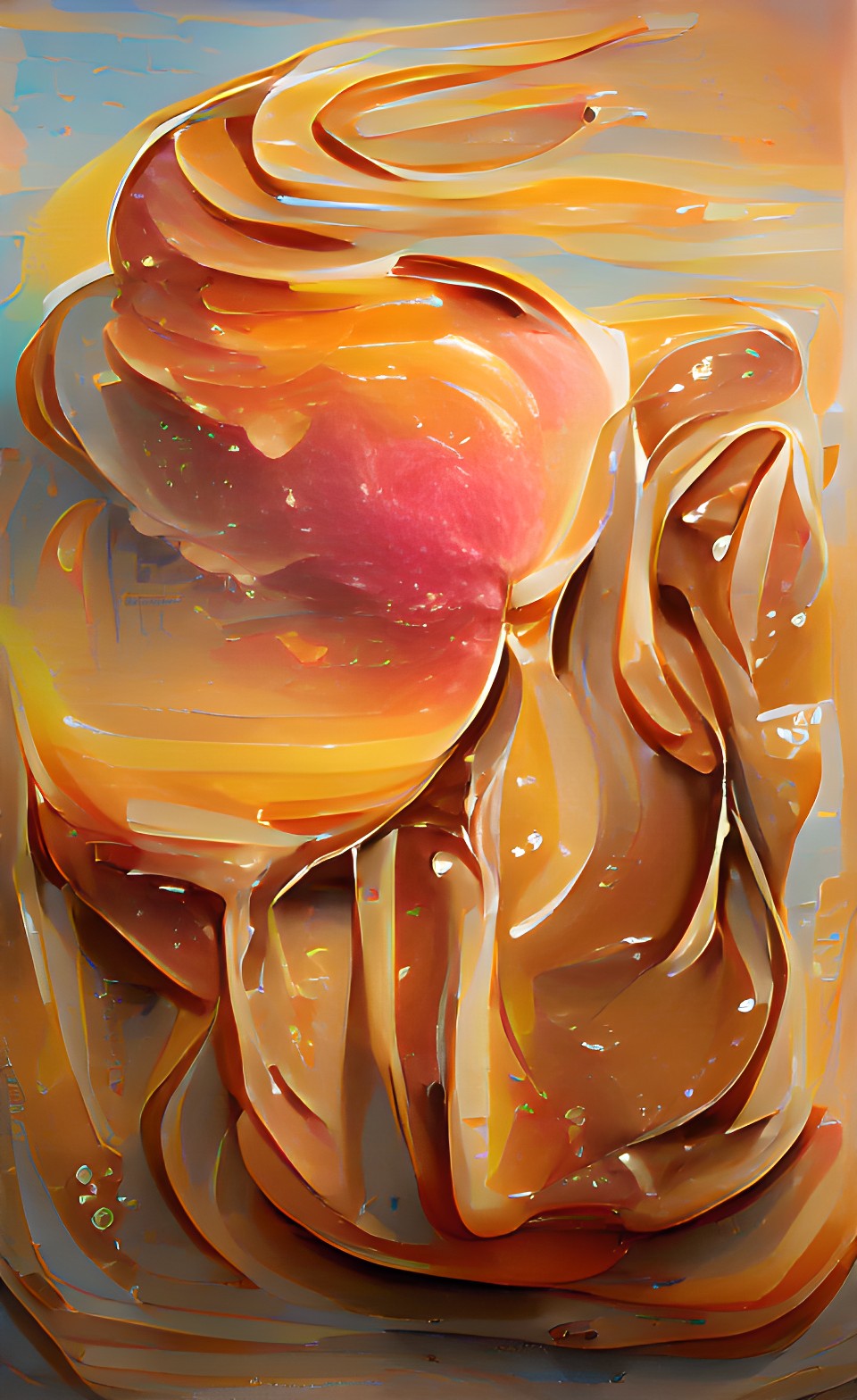 magic melted peanut butter caramel and peaches preview