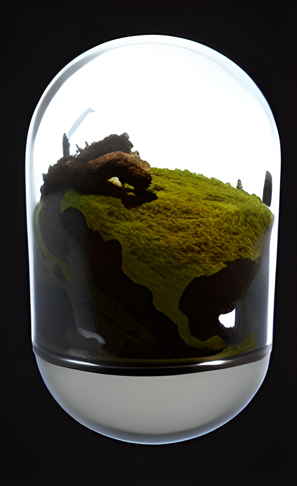 sealed globe terrarium with moss and newts preview