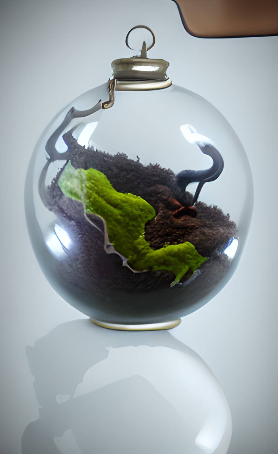 sealed globe terrarium with moss and newts preview