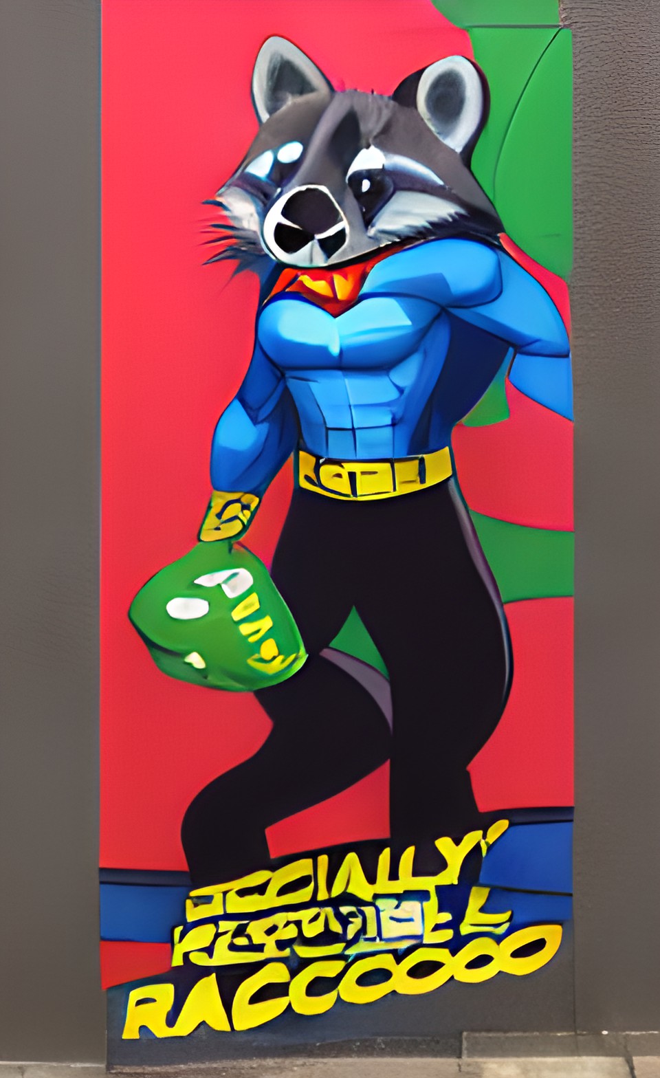 socially responsible raccoon superhero movie poster preview