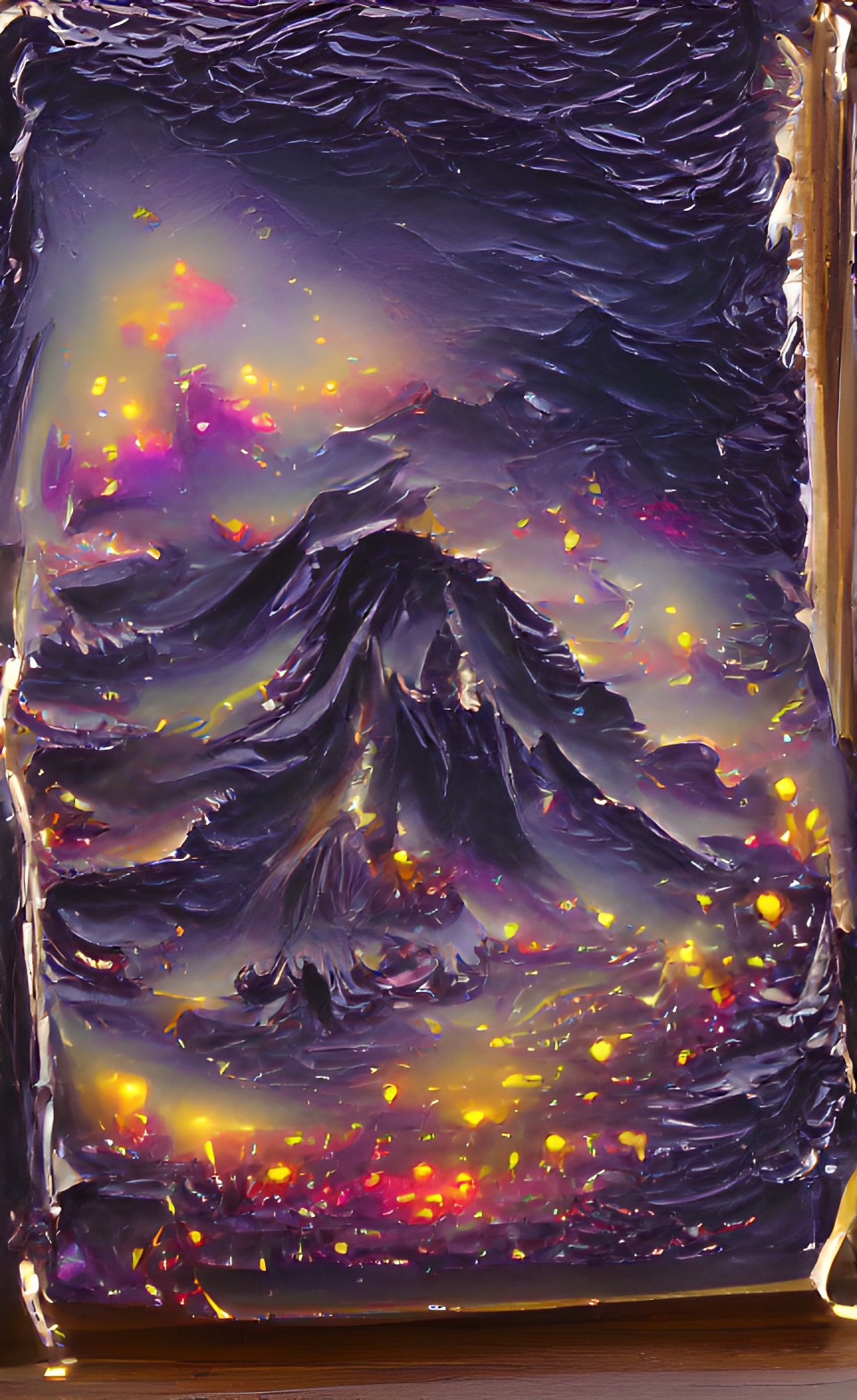 shimmering dark chocolate galaxy mountain preview